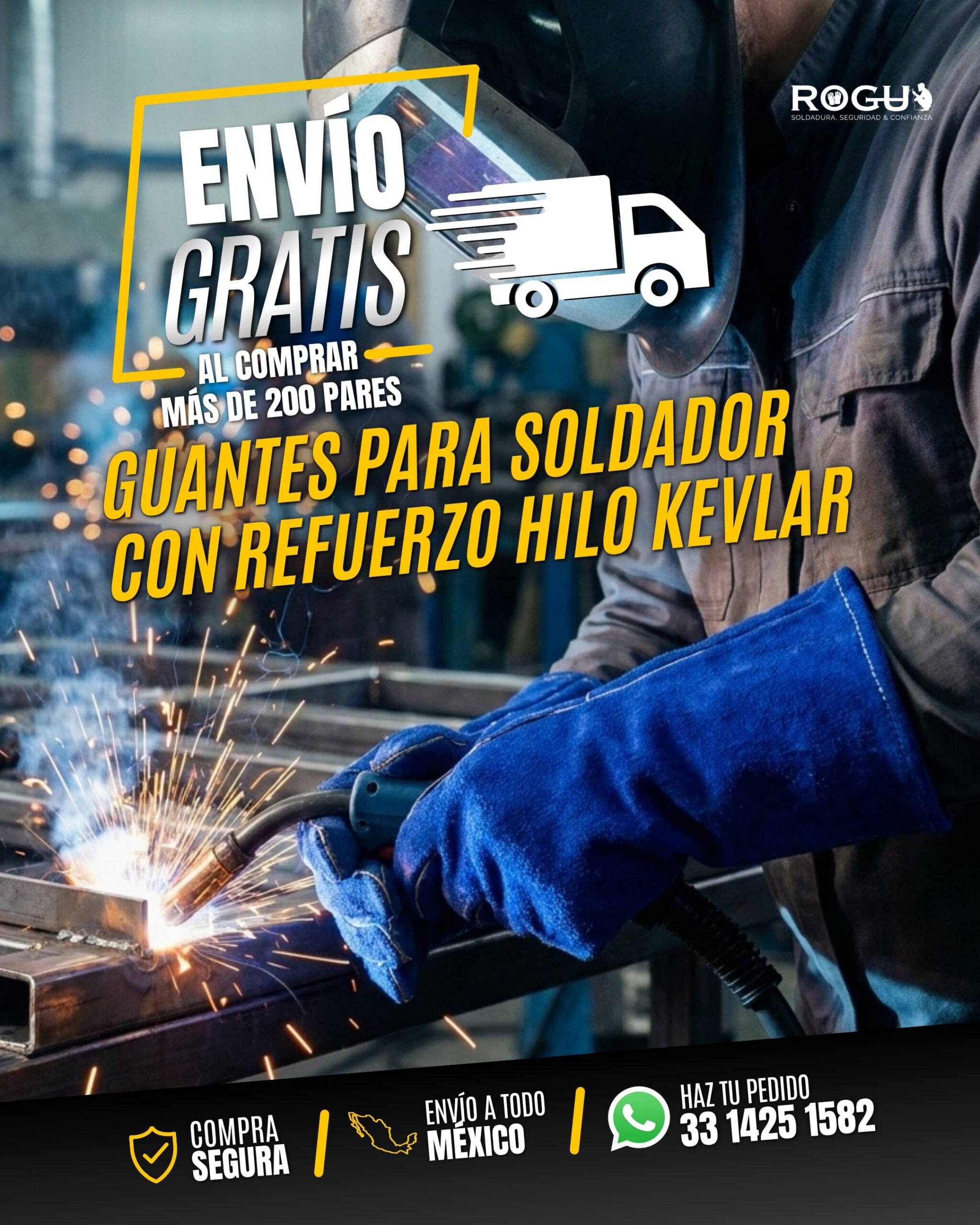 JULIO-Soldador con refuerzo hilo Kevlar
